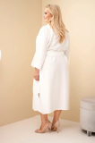 Dámske bavlnené plus size košeľové šaty s opaskom 8080
