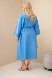Dámske bavlnené plus size košeľové šaty s opaskom 8080
