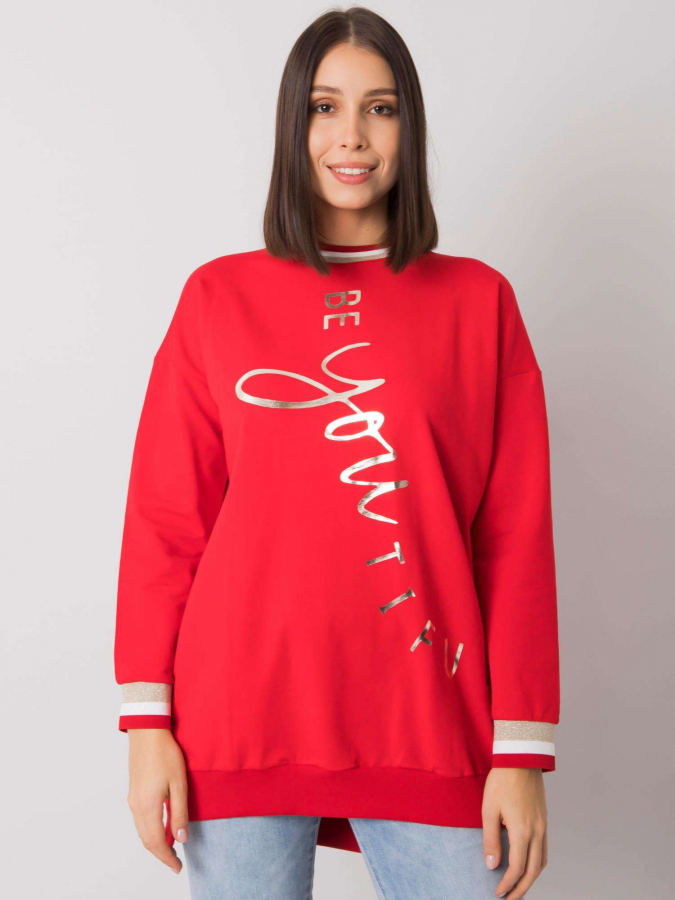 Dámske červene šaty - tunika kód produktu RV-TU-7269.78P