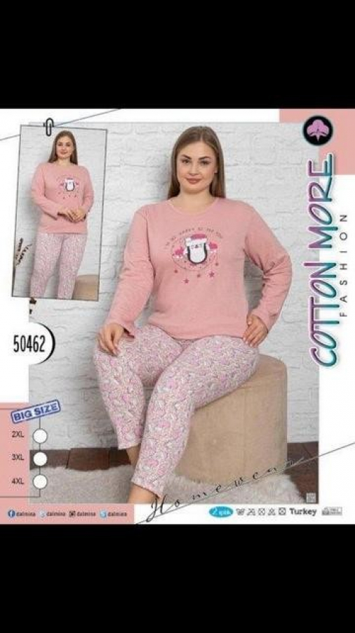 Dámske pyžamo s dlhým rukávom plus size BALINA