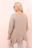 Dámska tunika Plus Size z bavlnou s vreckom a zrolovaným rukávom CARMINA