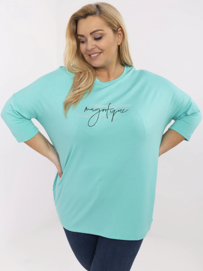 Pohodlné oversize tričko s 3/4 rukávom pre moletky Jayde 