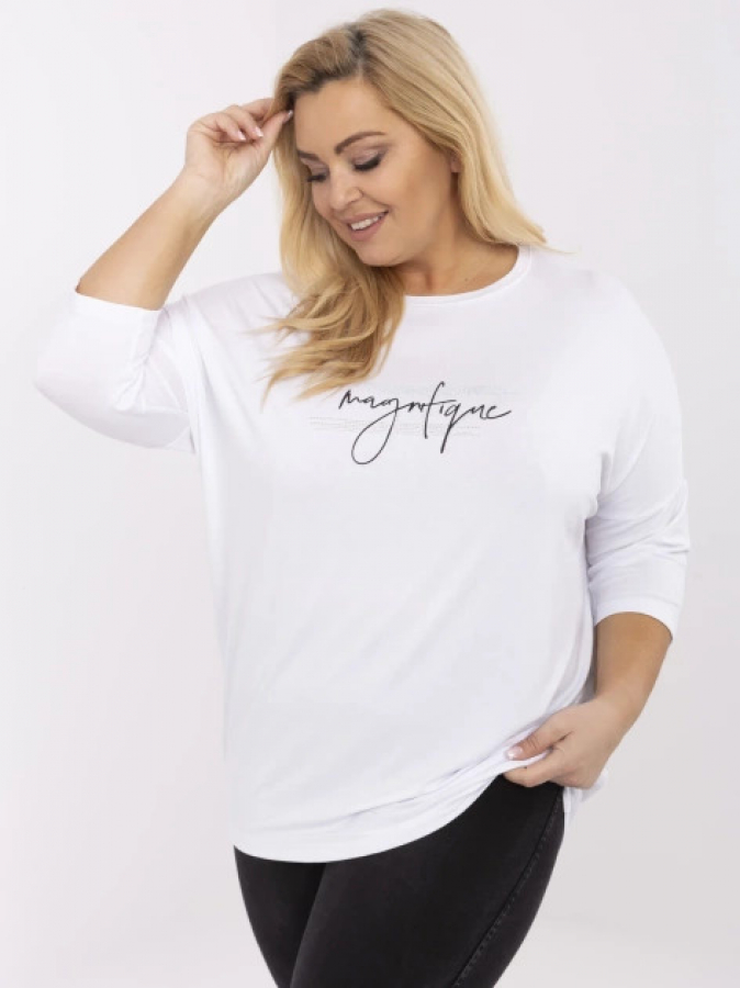 Pohodlné oversize tričko s 3/4 rukávom pre moletky Jayde 