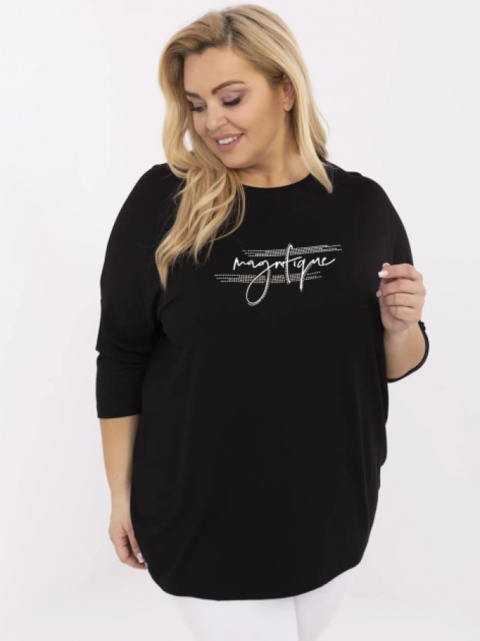 Pohodlné oversize tričko s 3/4 rukávom pre moletky Jayde 