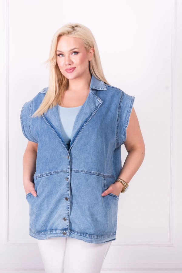    Dámska džínsová vesta plus size Binala
